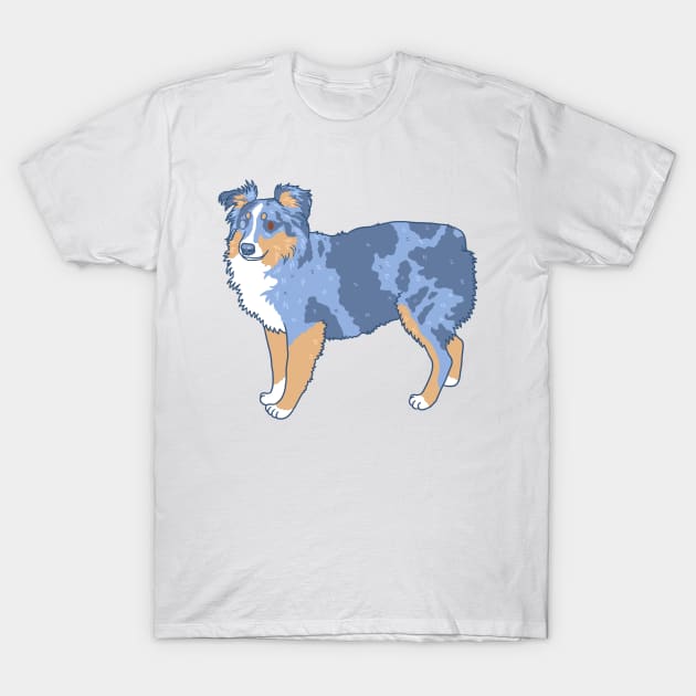 Blue Merle Aussie T-Shirt by Csieben